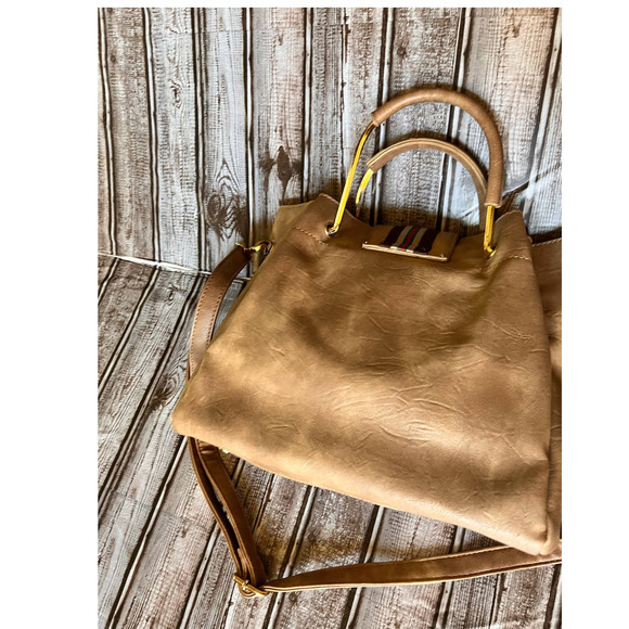 Tan Suede handbag with strap - Picture 2 of 4